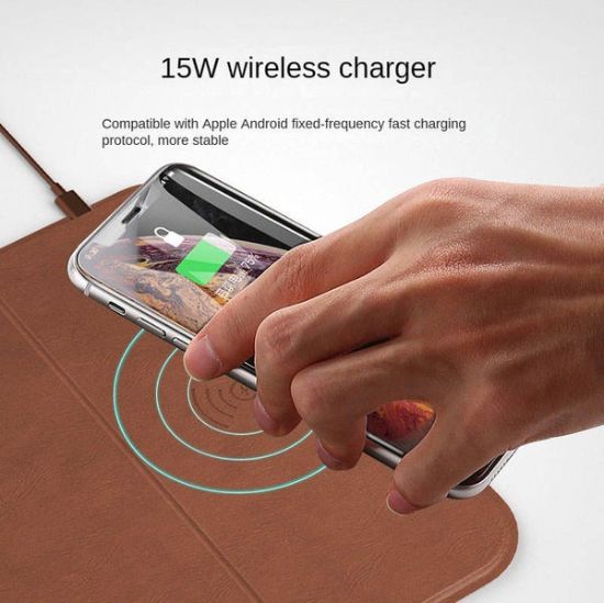 Picture of 15W Wireless Charger Mouse Pad with Phone Stand