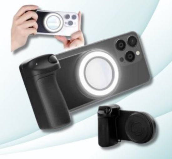 Picture of Magnetic Phone Grip with Fill Light - Camera Shutter Selfie Stabilizer