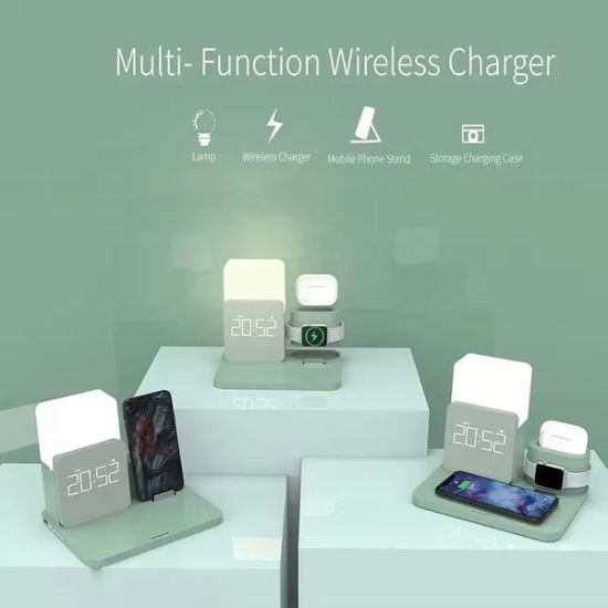 Picture of 6-in-1 Wireless Charger with LED Light & Clock - Smart Home Station
