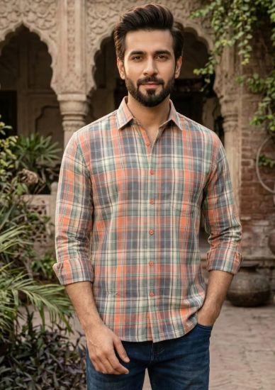 Picture of Men’s Cotton Check Full Shirt