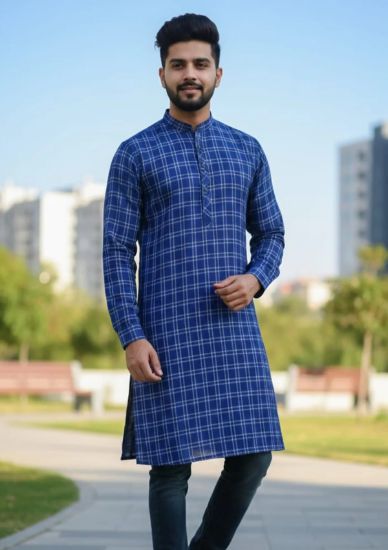 Picture of Men’s Cotton Check Panjabi