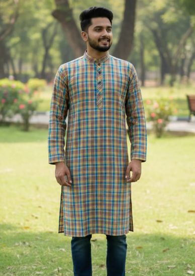 Picture of Men’s Cotton Check Panjabi