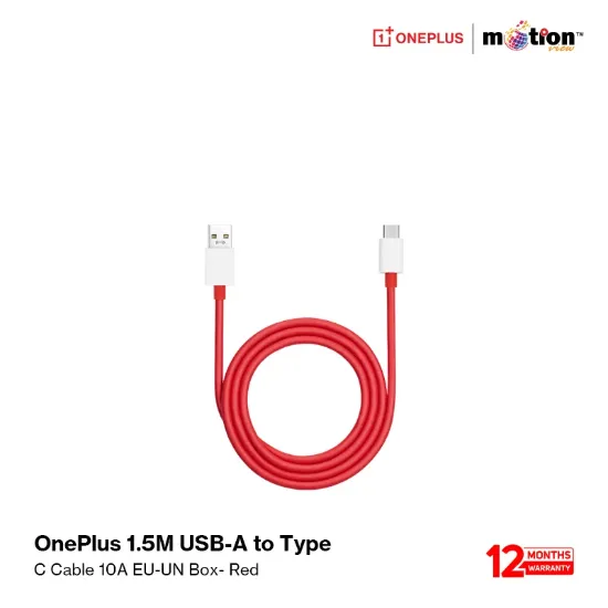 Picture of OnePlus 1.5M USB-A to Type-C Cable 10A EU-UN Box- Red