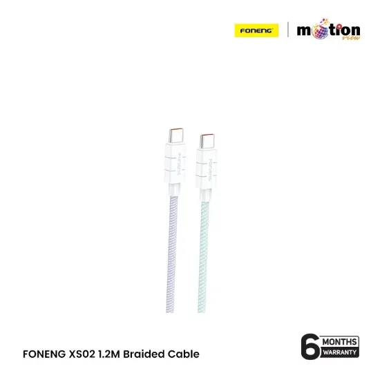 Picture of FONENG (XS02) 1.2M Braided 3A Type-C Cable- White