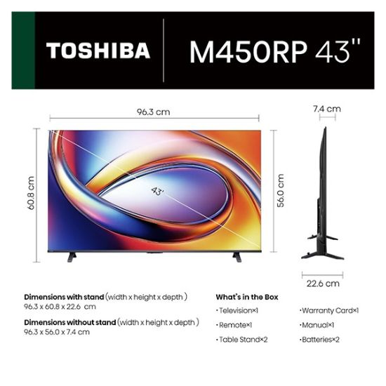 Picture of TOSHIBA 43 INCH QLED 43M450RP