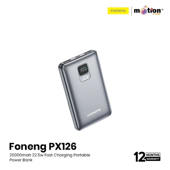 Picture of Foneng-PX126-20000mah-22.5w-Fast-Charging-Portable-Power-Bank-with---Silver