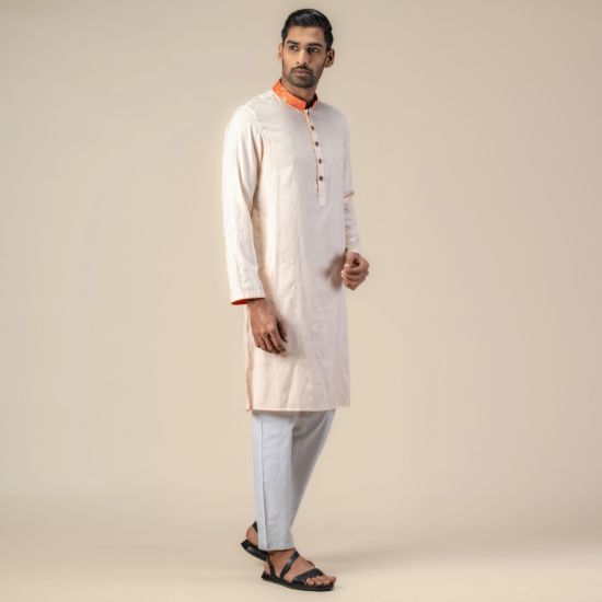 Picture of All over embroidery slim fit panjabi