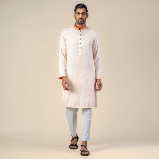 Picture of All over embroidery slim fit panjabi