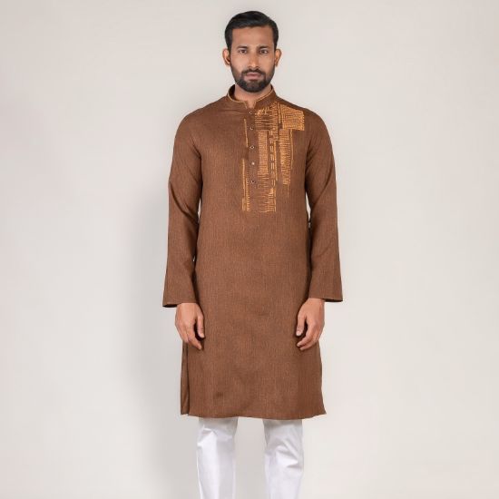 Picture of Cotton Embroidery panjabi regular fit