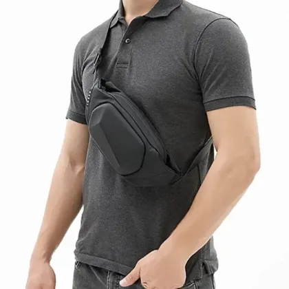 Picture of Ty-01 || 3D Hard Shell Crossbody Waist Bag Black ||Small