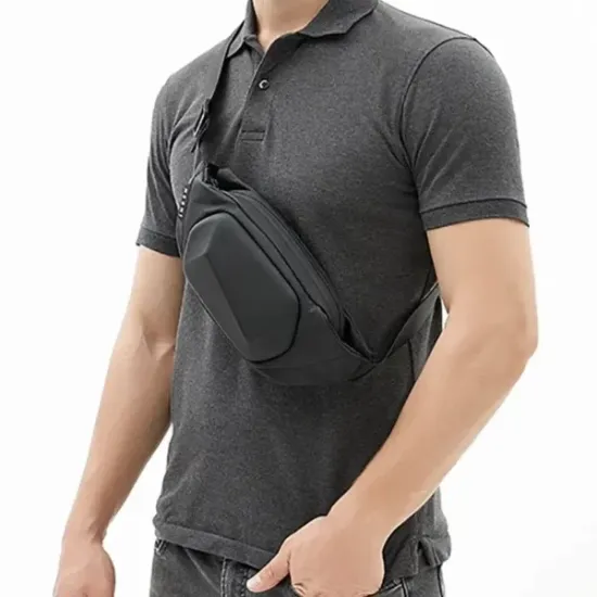 Picture of Ty-01 || 3D Hard Shell Crossbody Waist Bag Black ||Small