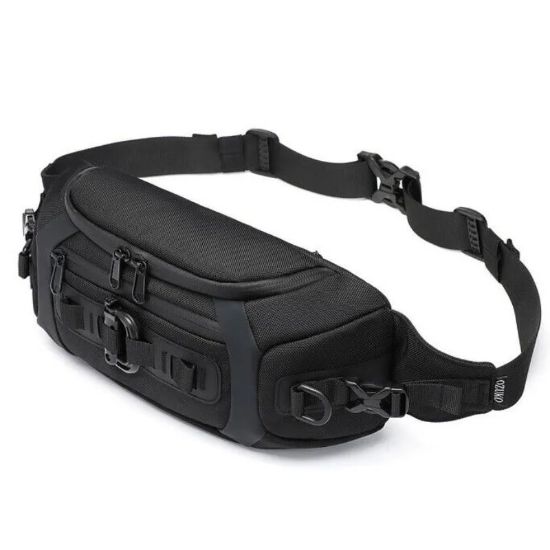 Picture of Ozuko 9530 Sling Bag Black ,Waist Crossbody Bag for Men & Women