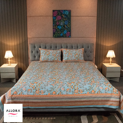 Picture of Bloom Garden Printed Bed Sheet – Cloudy Blue