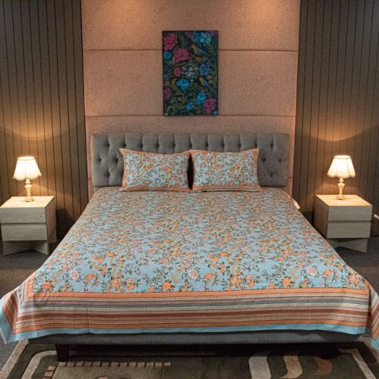 Picture of Bloom Garden Printed Bed Sheet – Cloudy Blue