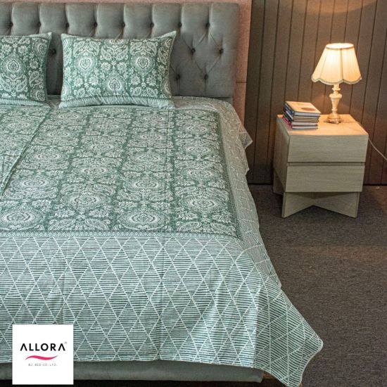 Picture of Coastal Calm Printed Bed Sheet – Green Harmony
