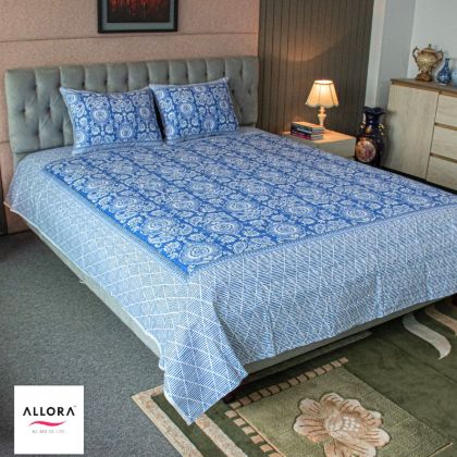 Picture of Coastal Calm Printed Bed Sheet – Blue Harmony