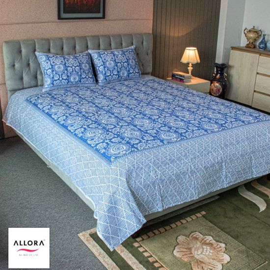 Picture of Coastal Calm Printed Bed Sheet – Blue Harmony