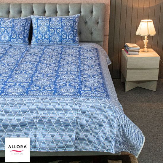 Picture of Coastal Calm Printed Bed Sheet – Blue Harmony