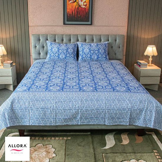 Picture of Coastal Calm Printed Bed Sheet – Blue Harmony