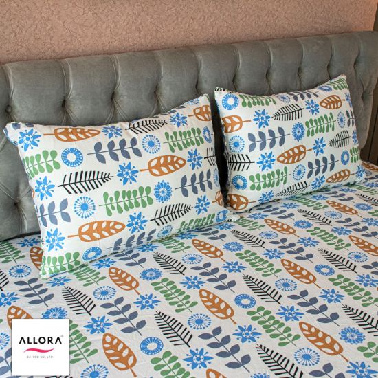 Picture of Leaf & Light Printed Bed Sheet – Mint