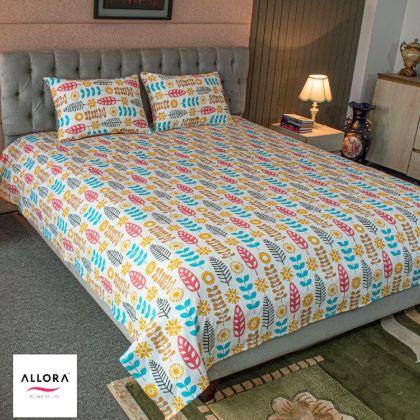 Picture of Leaf & Light Printed Bed Sheet – Yellow
