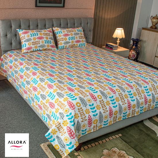 Picture of Leaf & Light Printed Bed Sheet – Yellow