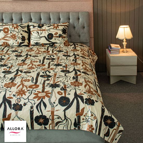 Picture of Allora Wild Petal Printed Bed Sheet – Black