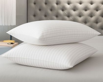 Picture of Allora White Stripe Hotel Type Microfiber Pillow 2Pcs Combo