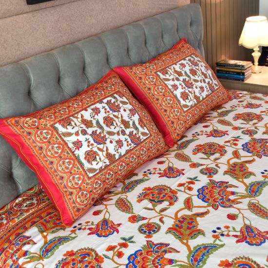 Picture of Blossom Dreams Printed Allora Bed Sheet – Persian Red