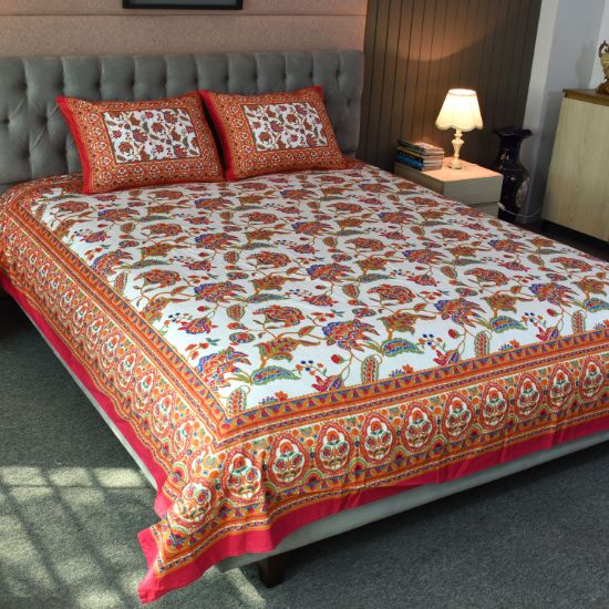 Picture of Blossom Dreams Printed Allora Bed Sheet – Persian Red