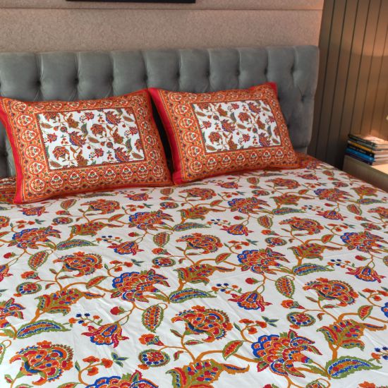 Picture of Blossom Dreams Printed Allora Bed Sheet – Persian Red