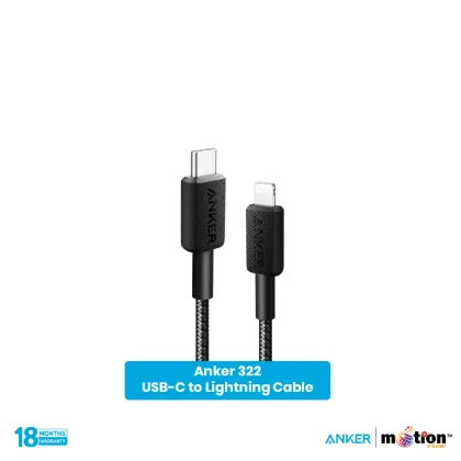 Picture of Anker 322 USB-C to Lightning Cable (3ft Braided) - White