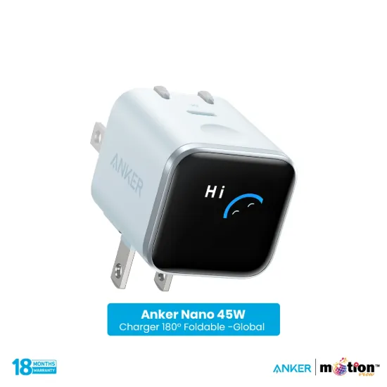 Picture of Anker Nano Charger (45W, Smart Display, 180° Foldable) Global - Black