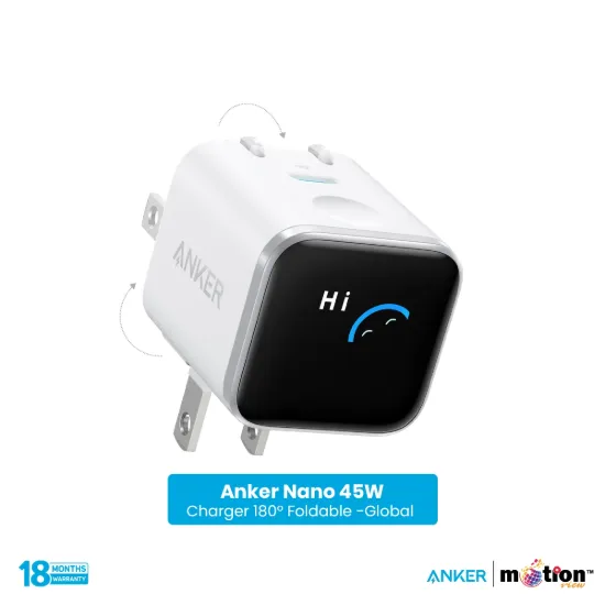 Picture of Anker Nano Charger (45W, Smart Display, 180° Foldable) Global - Black