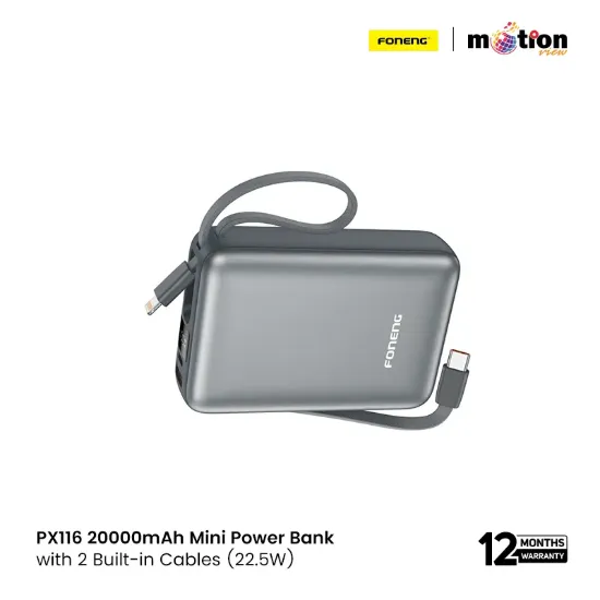 Picture of FONENG (PX126) 20000mah 22.5w Fast Charging Portable Power Bank - Gray