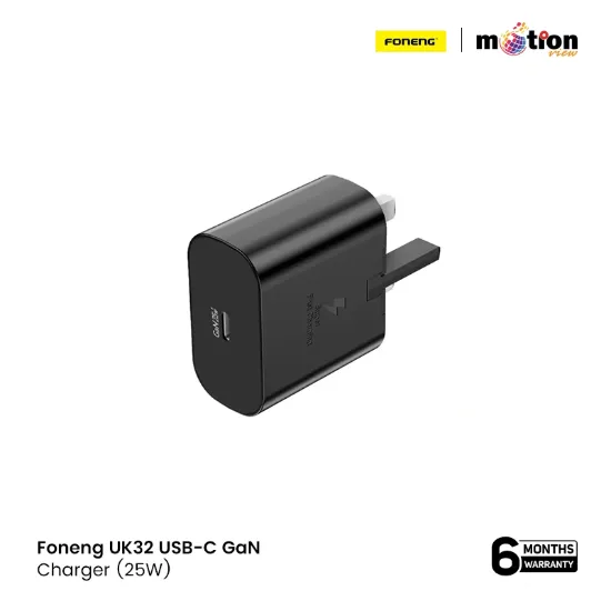 Picture of FONENG 25W GaN USB-C Wall Charger With Type-C Cable (UK32) - Black
