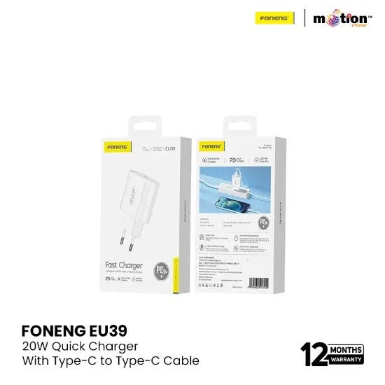 Picture of FONENG EU39 PD 20W Quick Charger With Type-C to Type-C Cable